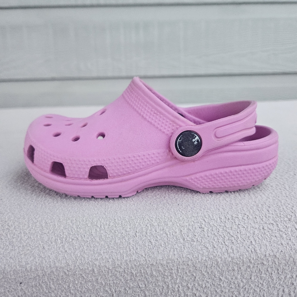 Crocs Classic Clog Girl SZ 10 Slip-On Light Pink Water Shoes - Picture 5 of 12